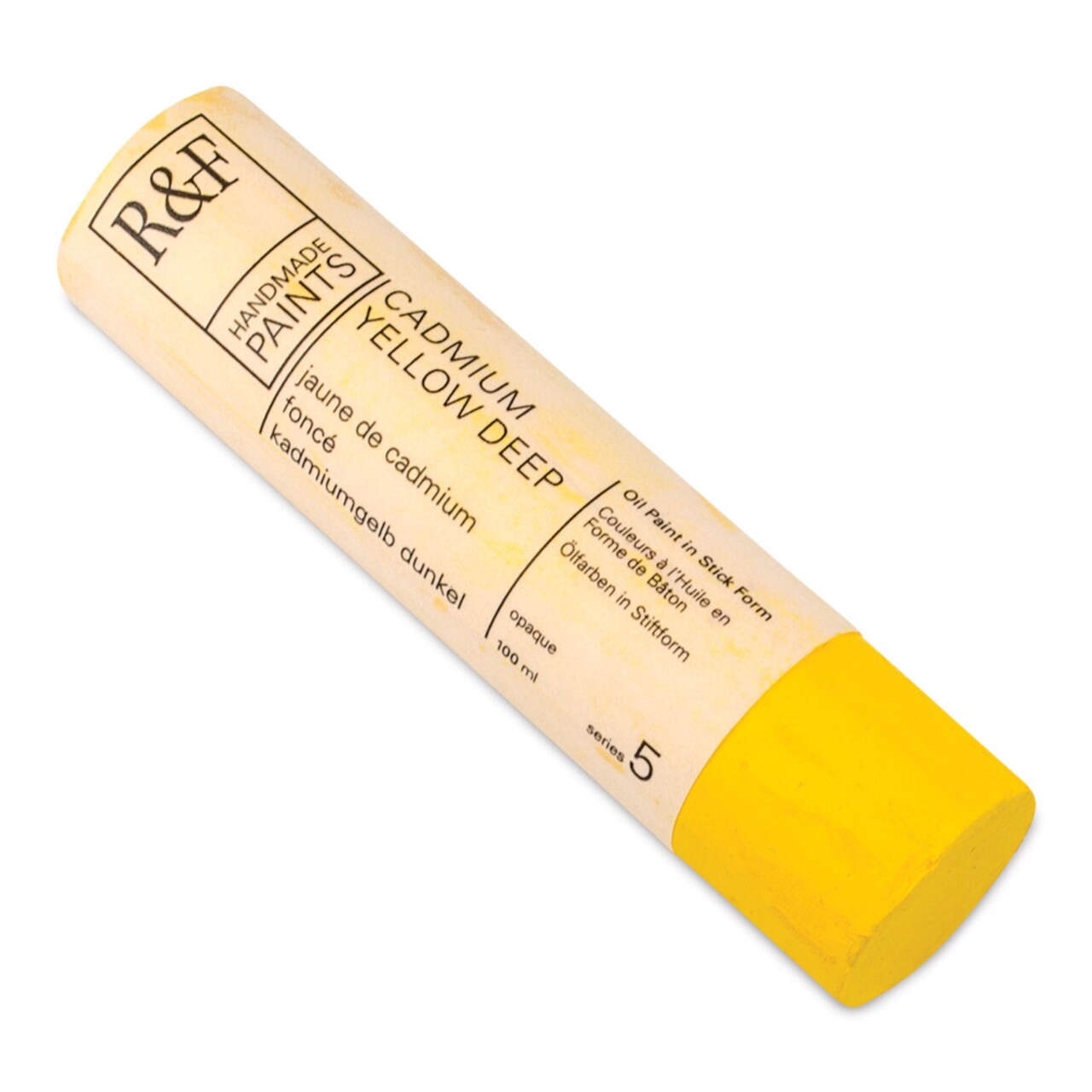 R&#x26;F Pigment Stick - Cadmium Yellow Deep, 100 ml stick